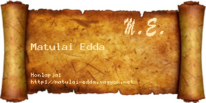 Matulai Edda névjegykártya